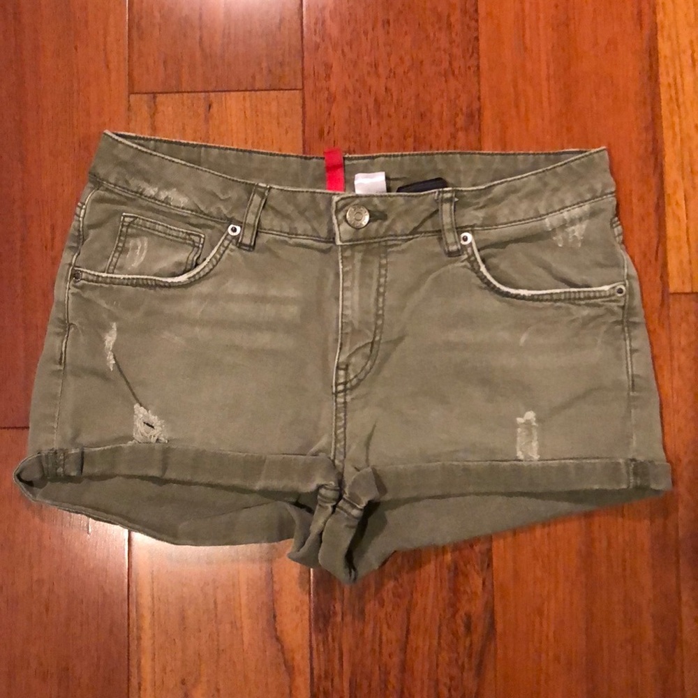 H&M Olive Denim Shorts